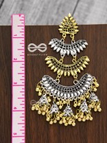 The Oversized Dual Tone Statement Makers - Oxidised Boho Earrings