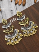 The Oversized Dual Tone Statement Makers - Oxidised Boho Earrings