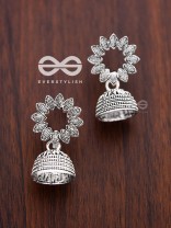 The Little Floral Fern Jhumkis - Tiny Trinket Earrings