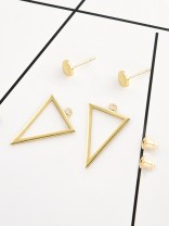The Elegant Golden Triangle Ear Jackets 