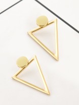 The Elegant Golden Triangle Ear Jackets 