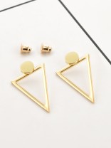 The Elegant Golden Triangle Ear Jackets 