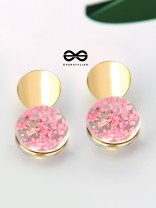 The Golden Floral Circles - Casual Resin Earrings