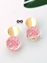 The Golden Floral Circles - Casual Resin Earrings