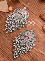 The Ethnic Enamelled Jhaalar - Oxidised Boho Earrings