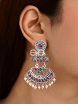 The Bohemian Elegance (Ruby-Emerald) - Embellished Oxidised Collection