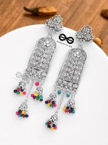The Bohemian Fantasy - Triple Jhumki Earrings (Multicolour)
