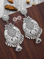 The Vintage Artsy Layered Jhumkis - Oxidised Boho Earrings