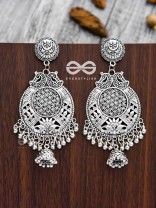 The Vintage Artsy Layered Jhumkis - Oxidised Boho Earrings