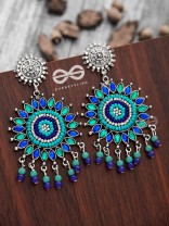 The Delightful Dreamy Danglers (Teal-Blue)- The Embellished Oxidised Collection