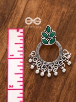 A touch of Bohemian Elegance (Emerald Green) - Embellished Oxidised Earrings