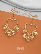 I'm all Heart - Studded Golden Danglers