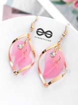 A Twisty Tale - Golden Casual Danglers (Flamingo Pink)