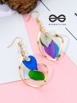 The Petals in a Twist (Multicoloured) - Golden Casual Danglers