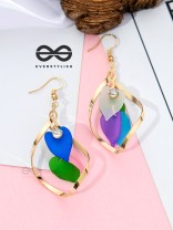The Petals in a Twist (Multicoloured) - Golden Casual Danglers