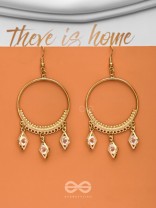 The Studded Charms - Golden Light-weight Danglers 