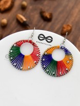 A Handwoven Delight - Multicoloured Handicraft Earrings