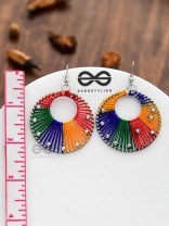 A Handwoven Delight - Multicoloured Handicraft Earrings