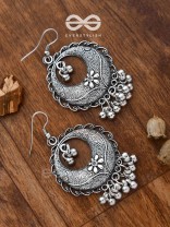 The Intricate Mesh Chandbalis- Oxidised Boho Earrings