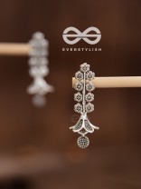 The Floral Delight Bell Jhumkis - Oxidised Boho Earrings