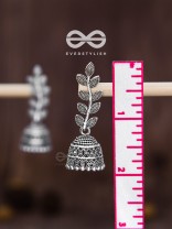 The Bohemian Leaflet Jhumkis - Oxidised Boho Collection