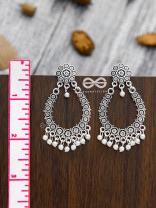 A Floral Intricacy - Oxidised Boho Earrings