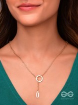 With A Halo And A Razor - Golden Statement Loop Neckpiece With Anti-Tarnish Coating