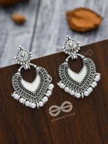 The Bohemian  Mirror Arwork - Statement Oxidised Earrings
