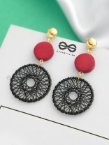 The Chic Woven Chakras (Black) - Statement Dangler Earrings