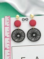 The Chic Woven Chakras (Black) - Statement Dangler Earrings