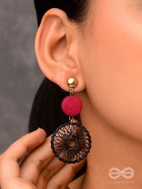 The Chic Woven Chakras (Black) - Statement Dangler Earrings