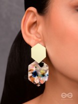 The Hypnotic Hexagons - Statement Golden Earrings