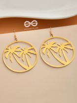 As Fun as the Beach - Golden Dangler Earrings