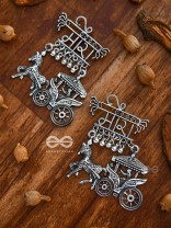 The Ethnic Statement Artwork - Oxidised Boho Earrings