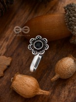 The Floral Delight - Embellished Non-pierced Nosepin (Onyx Black)