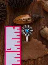 The Floral Fantasy - Embellished Non-pierced Nosepin (Turquoise)