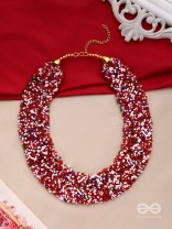 The Beauteous Braided Criss-Cross Beaded Necklace (Multicoloured)