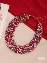 The Beauteous Braided Criss-Cross Beaded Necklace (Multicoloured)