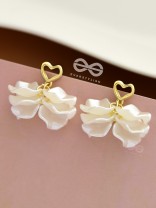 The Heart Fairy- Golden Embellished Earrings