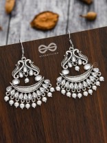 A Timeless Artwork - Embellished Oxidised Earrings