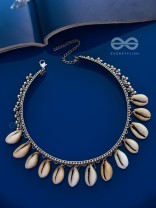 A Bohemian Indulgence - Oxidised Shell Choker Neckpiece