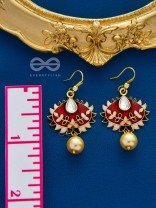 The Little Mesmerisers - Hand Painted Meenakari Earrings (White-Wine)