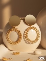 The Links of Glamour - Golden Statement Earrings
