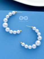 The Pearls of Goodness- Statement Half Hoops 