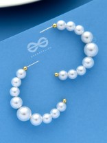 The Pearls of Goodness- Statement Half Hoops 
