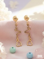 The Beating Hearts - Golden Statement Dangler Earrings