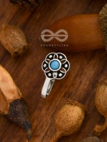 The Flower of Ikigai- Oxidised Non-pierced Nosering(Sky Blue)