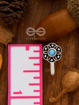 The Flower of Ikigai- Oxidised Non-pierced Nosering(Sky Blue)