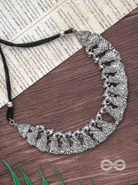 The Peaceful Peacocks - Oxidised Boho Choker