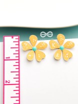 The Delightful Daisies - Statement Enamelled Earrings (Royal Yellow) 